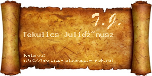 Tekulics Juliánusz névjegykártya